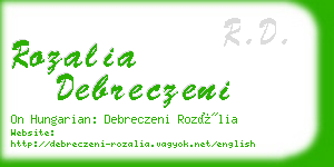 rozalia debreczeni business card